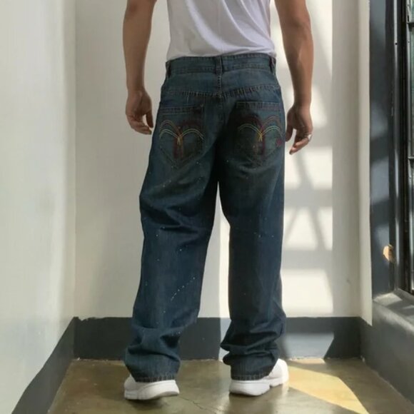 Men’s Rocawear Dirty Vintage Blue Denim Pants NWT